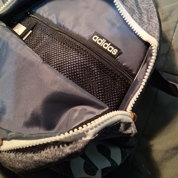 Adidas Heather Gray Backpack with White Accents - Picture 4 of 7